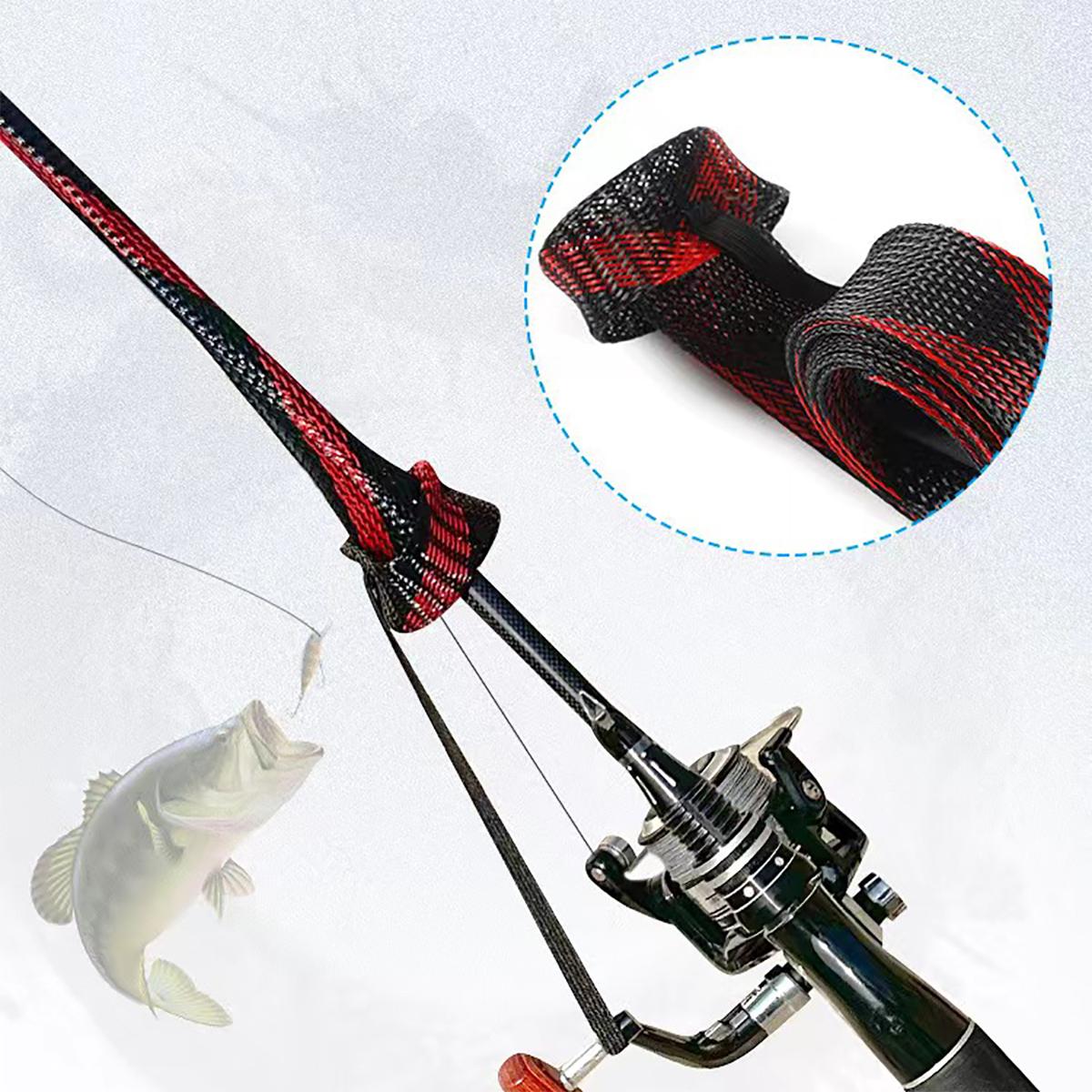 Fishing Socks - ปลอกหุ้มคันเบ็ดตกปลา ปลอกถักตาข่ายป้องกัน อุปกรณ์ตกปลา เหมาะสำหรับคันเบ็ดแบบสปินนิ่ง แคสติ้ง และตกปลาน้ำแข็ง