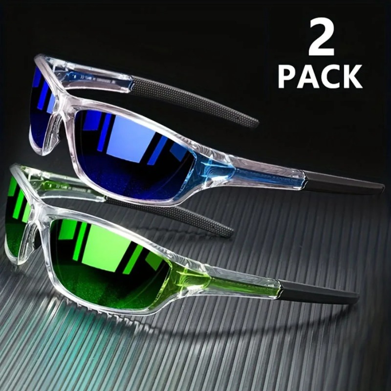 Fishing Sunglasses Polarized - 1/2PCS แว่นตากันแดดกีฬาสำหรับผู้ชายน้ำหนักเบาการมองเห็นได้ในเวลากลางคืนชายแว่นตาขี่จักรยานขับรถตกปลาแฟชั่นแว่นตากันแดดกระจก