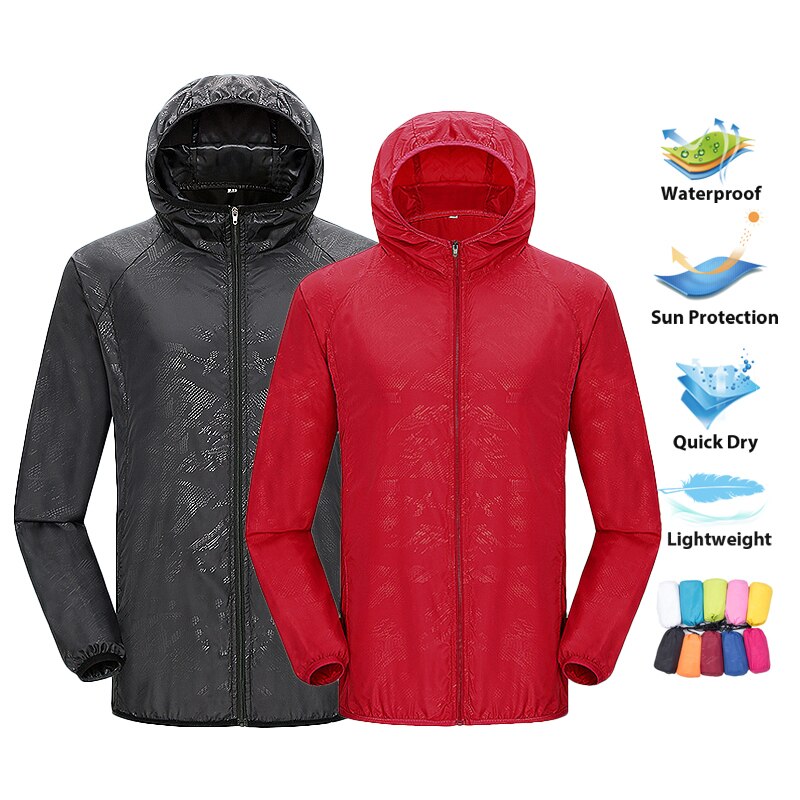 Fishing Rain Suit - LNGXO Unisex เดินป่าเสื้อแจ็คเก็ตผู้ชายผู้หญิงกันน้ํา Quick Dry Camping