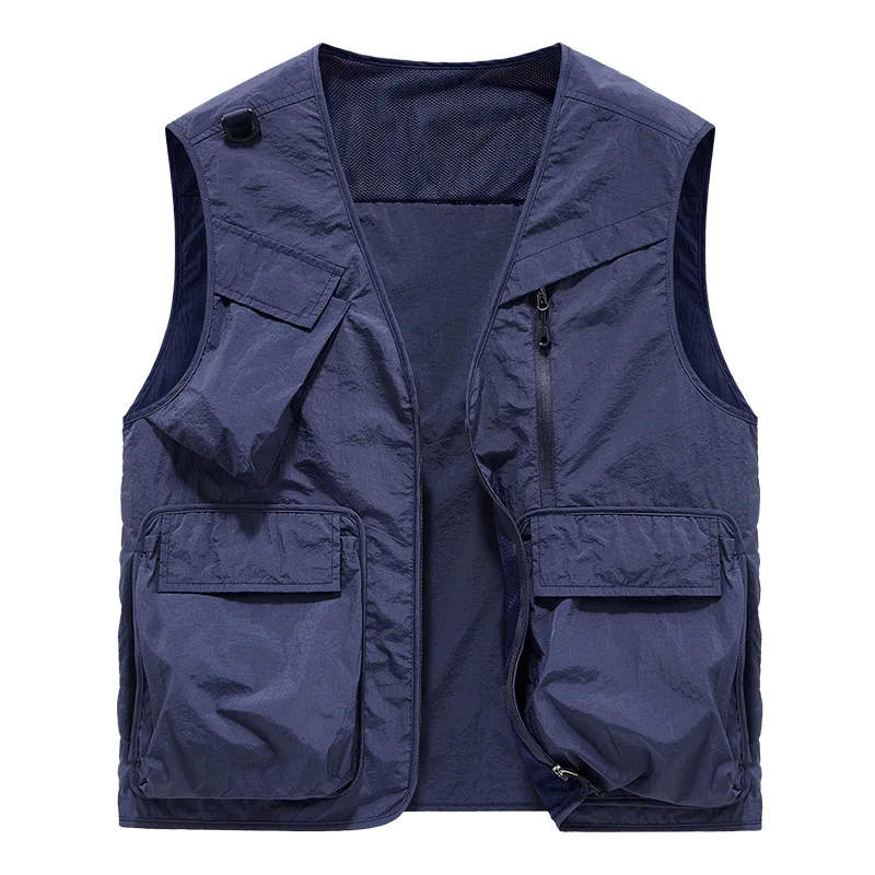 Fishing Vest - เสื้อกั๊กผู้ชายไซส์ใหญ่สำหรับฤดูร้อน ผ้าบาง แห้งเร็ว ไม่มีแขน เหมาะสำหรับกิจกรรมกลางแจ้ง ตกปลา