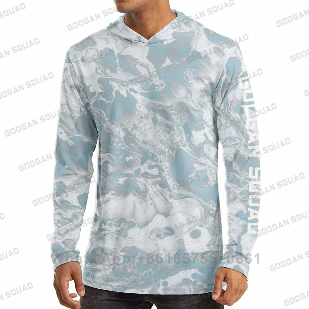 Fishing Shirt Uv Protection - GOOGAN SQUAD เสื้อฮู้ดแขนยาวสำหรับผู้ชาย UPF 50+ ป้องกันแสงแดด