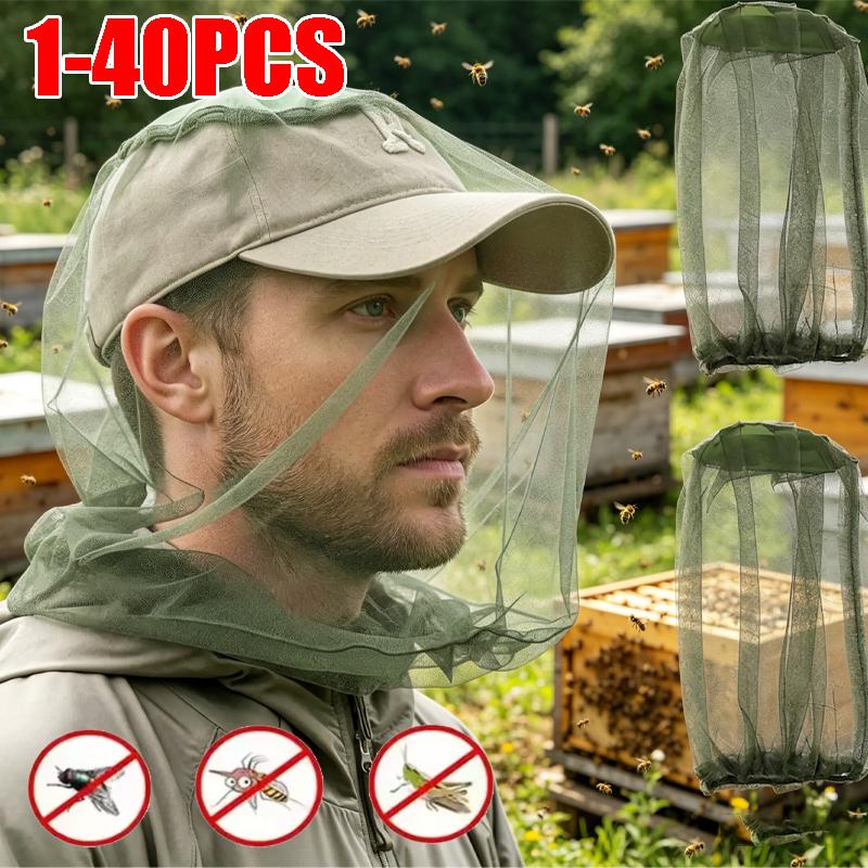 Fishing Hat - หมวกตกปลาป้องกันยุง ระบายอากาศได้ดี พร้อมตาข่ายป้องกันใบหน้า สำหรับผู้ชายและผู้หญิง ใช้กลางแจ้ง สำหรับตกปลาตอนกลางคืน