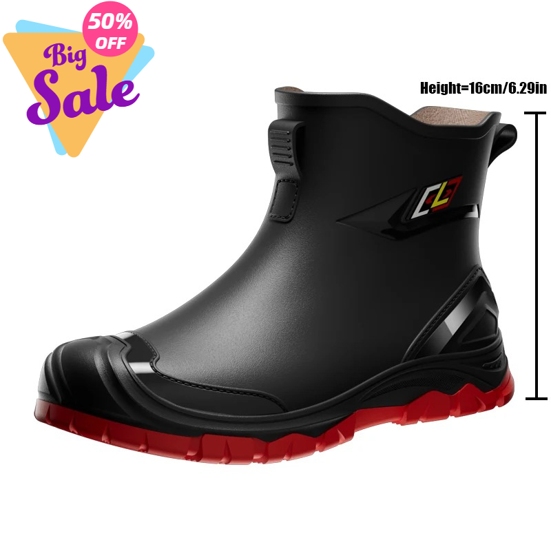 Fishing Boots - รองเท้าบูทยางคุณภาพสูงสำหรับผู้ชาย พื้นเรียบ กันลื่น กันน้ำ เหมาะสำหรับงานกลางแจ้ง ทำงาน