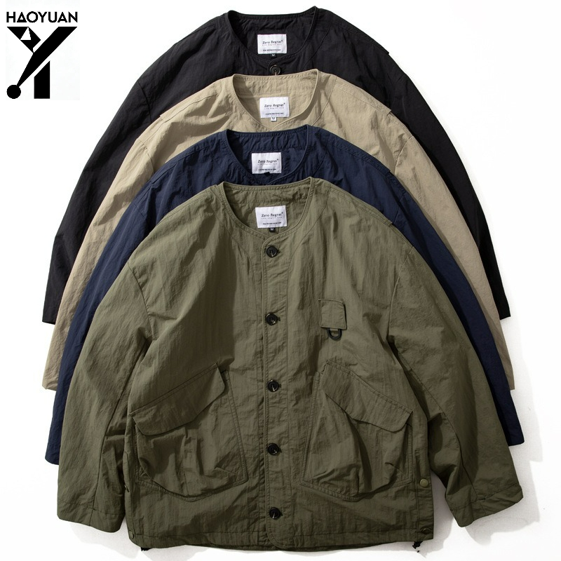 Fishing Jacket Waterproof - เสื้อแจ็คเก็ตตกปลากลางแจ้งสำหรับฤดูใบไม้ผลิและฤดูใบไม้ร่วง ทรงหลวม ไม่บุซับใน สไตล์ลำลอง ผ้าโพลีเอสเตอร์กันน้ำ เสื้อแจ็คเก็ตผู้ชาย