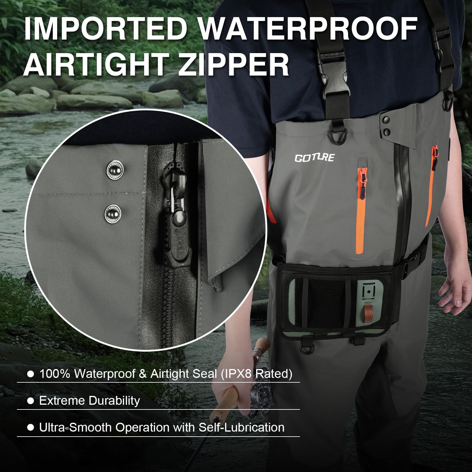 Goture 5 ชั้นกันน้ําตกปลาล่าสั - Fishing Waders บทวิจารณ์และราคา