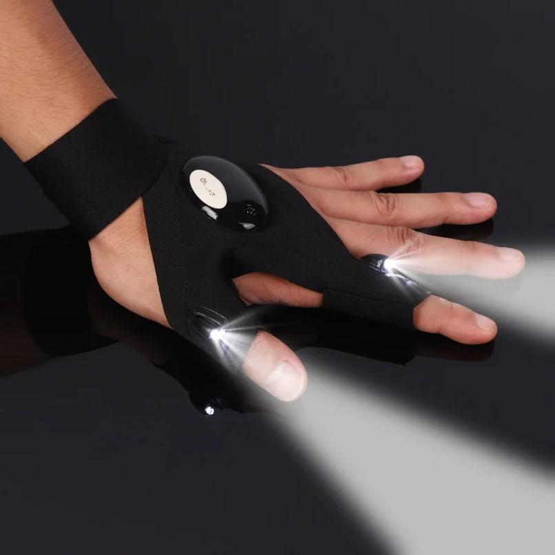 ถุงมือ LED ครึ่งนิ้วสำหรับผู้ช - Fishing Gloves บทวิจารณ์และราคา