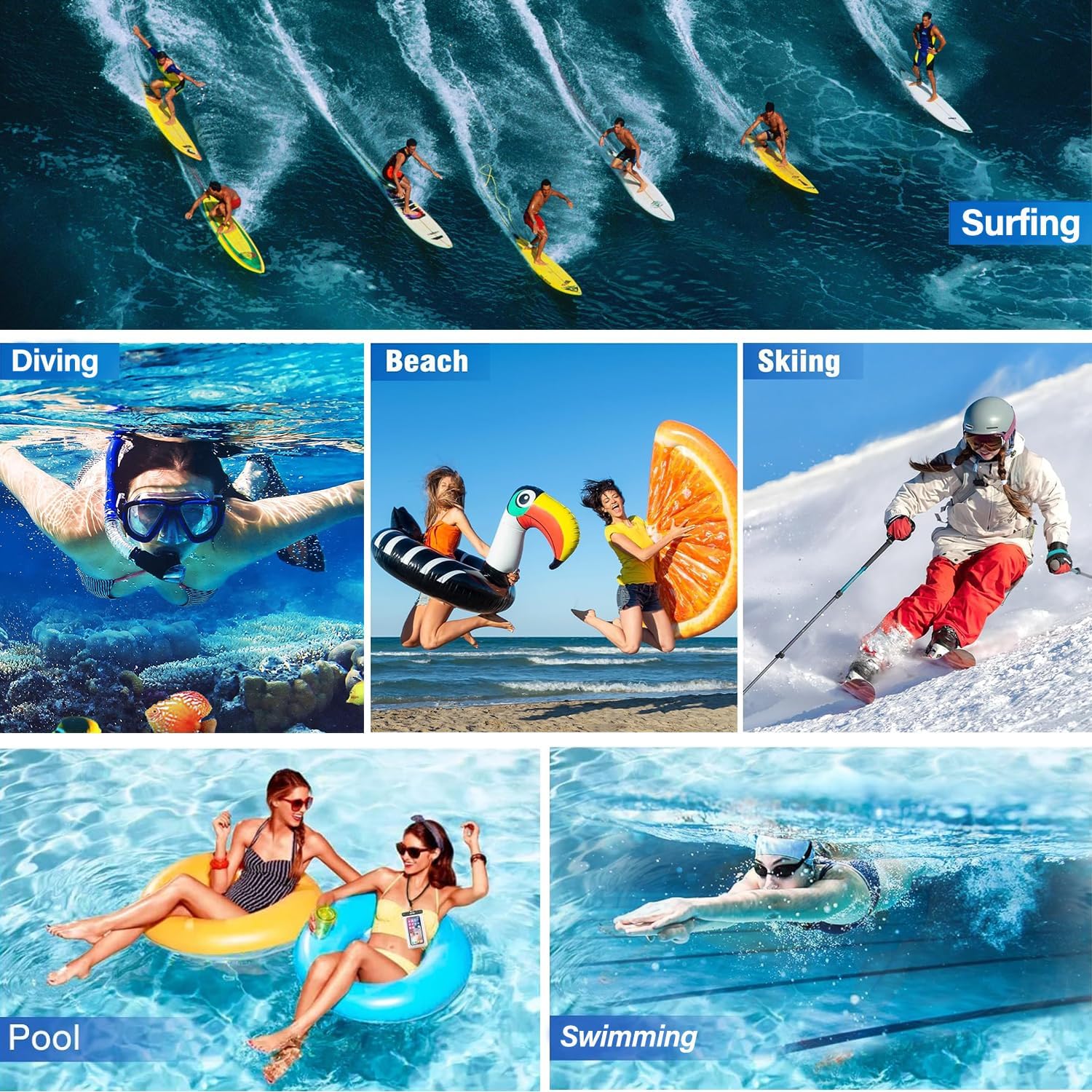 3 แพ็ค หลากสี IPX8 กระเป๋าใส่โ - Fishing Bag Waterproof บทวิจารณ์และราคา
