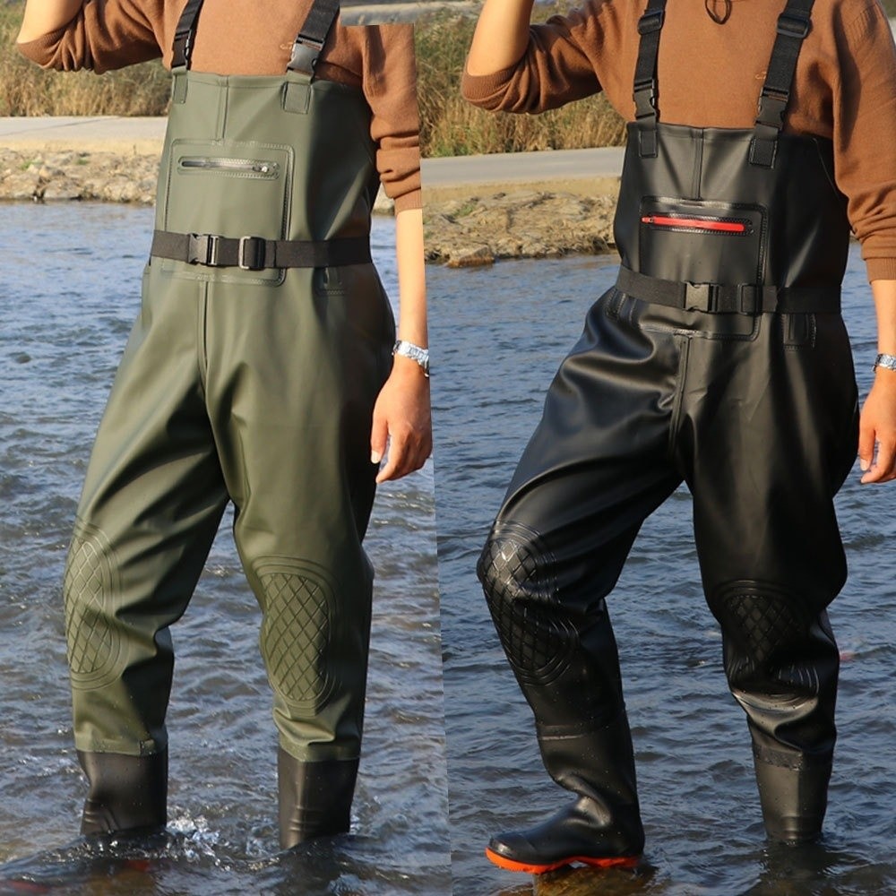 ชุดตกปลา PVC แบบหนา พร้อมแผ่นร - Fishing Waders บทวิจารณ์และราคา