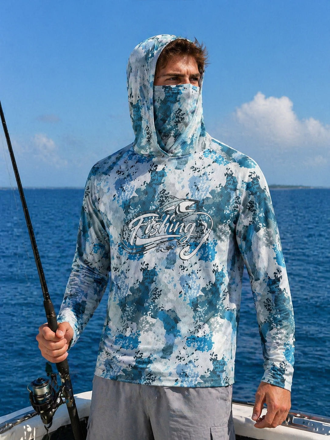 เสื้อตกปลาแบบมีฮู้ดสำหรับผู้ชา - Fishing Hoodie บทวิจารณ์และราคา