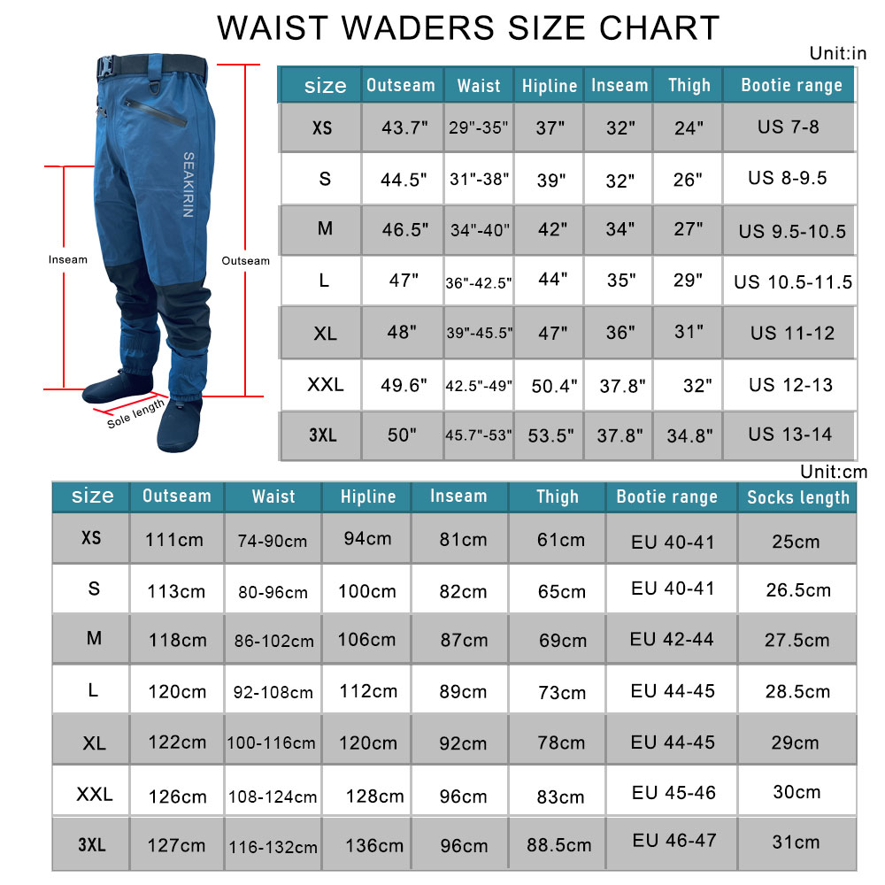 กันน้ำฝนตกปลาชุดฉนวนเอว Wader  - Fishing Rain Suit บทวิจารณ์และราคา